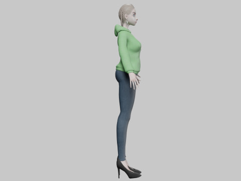 Cartoon standard girl V30277 3D Model
