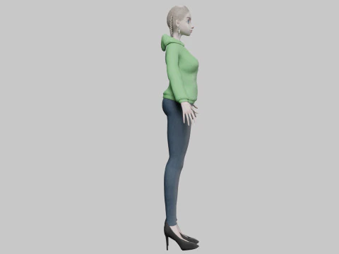 Cartoon standard girl V30277 3D Model