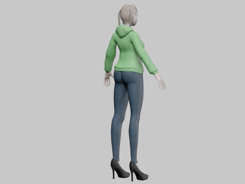 Cartoon standard girl V30277 3D Model