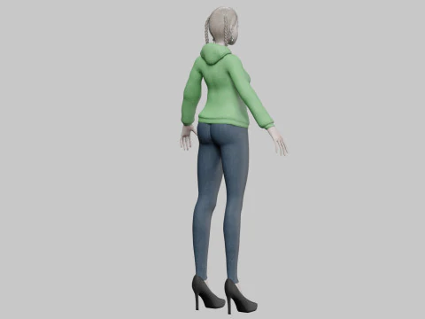 Cartoon standard girl V30277 3D Model