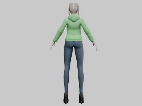 Cartoon standard girl V30277 3D Model