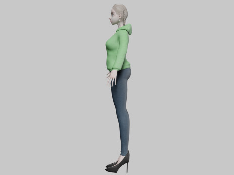 Cartoon standard girl V30277 3D Model