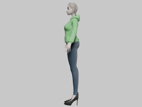 Cartoon standard girl V30277 3D Model