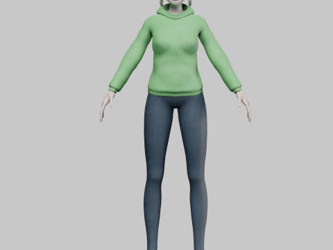 Cartoon standard girl V30277 3D Model