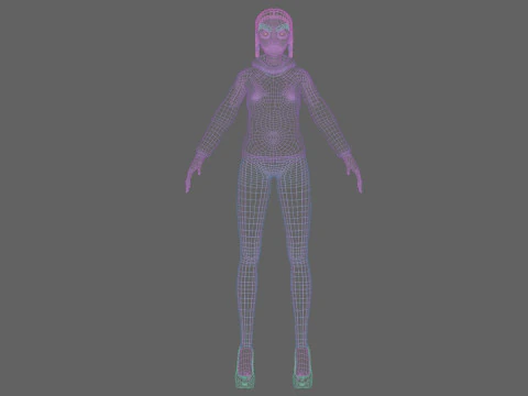 Cartoon standard girl V30277 3D Model
