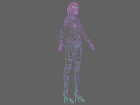 Cartoon standard girl V30277 3D Model