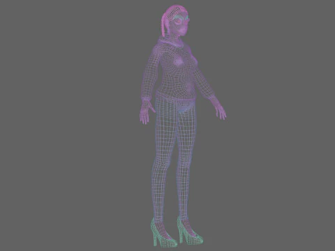 Cartoon standard girl V30277 3D Model