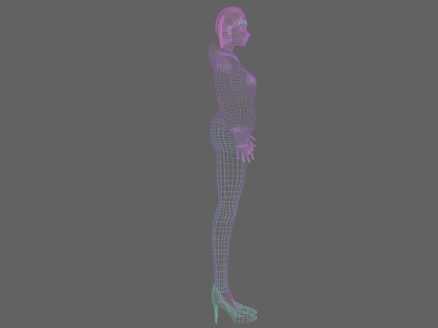 Cartoon standard girl V30277 3D Model