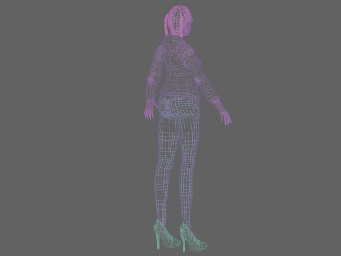 Cartoon standard girl V30277 3D Model
