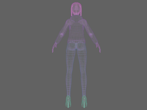 Cartoon standard girl V30277 3D Model