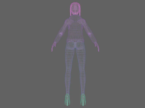 Cartoon standard girl V30277 3D Model