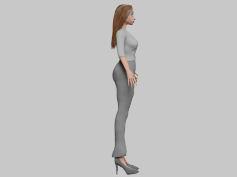 Cartoon stylized girl V31413 3D Модель
