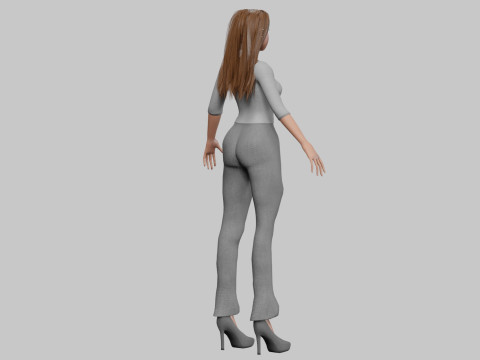 Cartoon stylized girl V31413 3D Модель