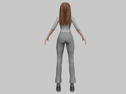 Cartoon stylized girl V31413 3D Модель