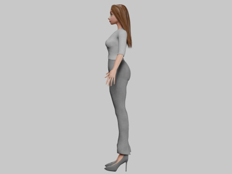 Cartoon stylized girl V31413 3D Модель