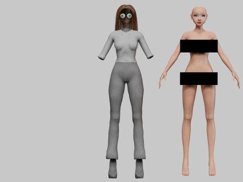 Cartoon stylized girl V31413 3D Модель