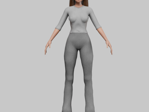 Cartoon stylized girl V31413 3D Модель