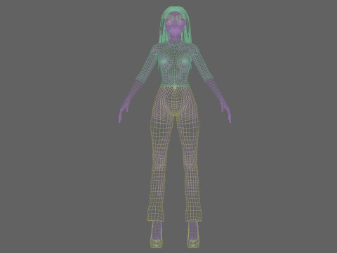 Cartoon stylized girl V31413 3D Модель