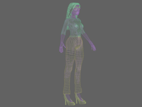 Cartoon stylized girl V31413 3D Модель