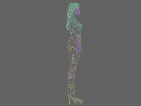 Cartoon stylized girl V31413 3D Модель