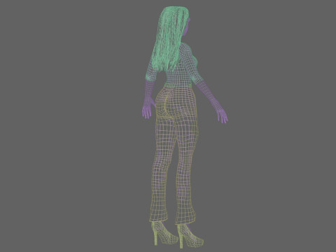 Cartoon stylized girl V31413 3D Модель