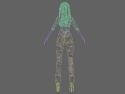 Cartoon stylized girl V31413 3D Модель
