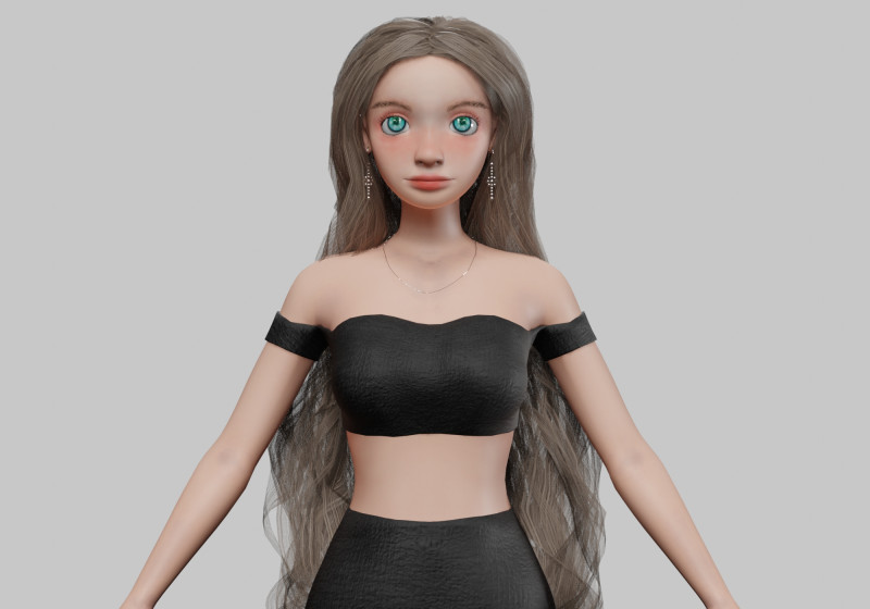 Cartoon sweet girl V36623 Modelo 3D .c4d .max .obj .3ds .fbx .stl .blend 