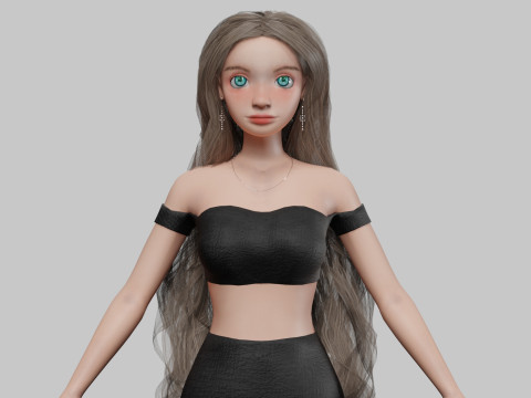 Cartoon sweet girl V36623 3D Model