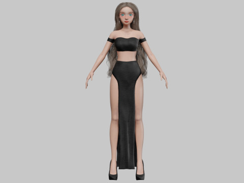 Cartoon sweet girl V36623 Modelo 3D