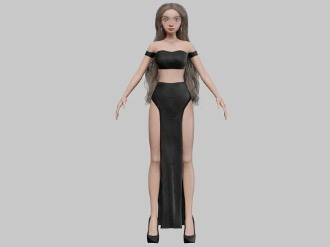 Cartoon sweet girl V36623 3D Model