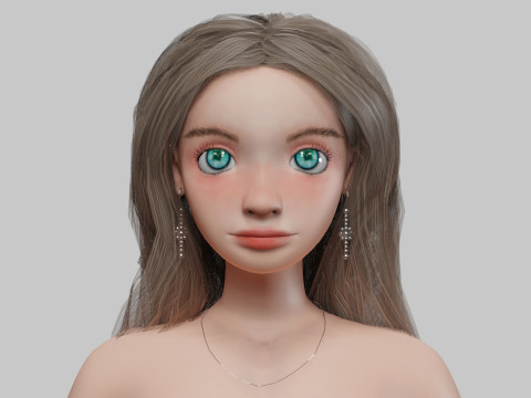 Cartoon sweet girl V36623 Modelo 3D