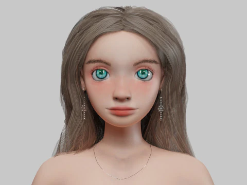 Cartoon sweet girl V36623 3D Model