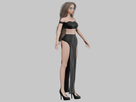 Cartoon sweet girl V36623 Modelo 3D