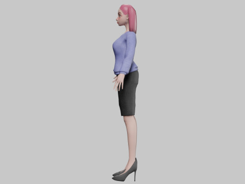 Cartoon teen girl V22537 3D Model