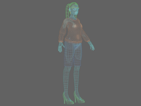 Cartoon teen girl V22537 3D Model