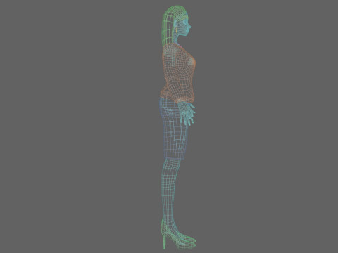 Cartoon teen girl V22537 3D Model