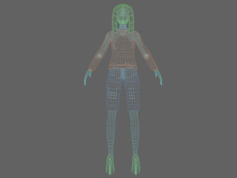 Cartoon teen girl V22537 3D Model