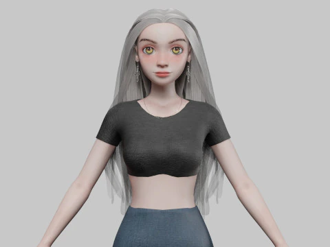 经典卡通女孩V32584 3D 模型