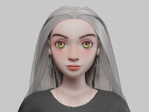 Classic cartoon girl V32584 3D 模型
