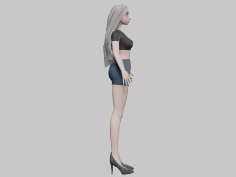 Classic cartoon girl V32584 3D 模型