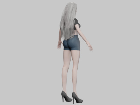 Classic cartoon girl V32584 3D 模型