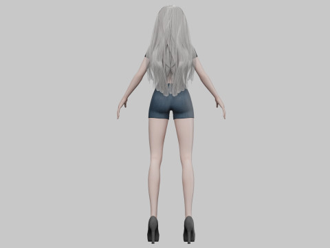 Classic cartoon girl V32584 3D 模型