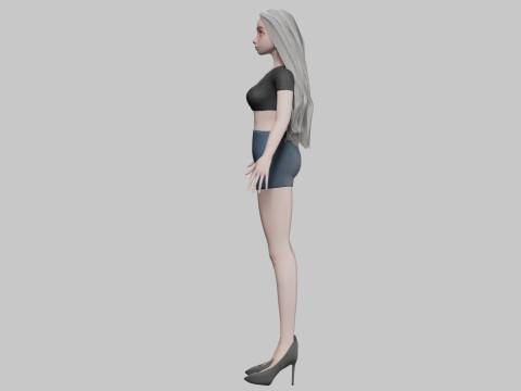 Classic cartoon girl V32584 3D 模型