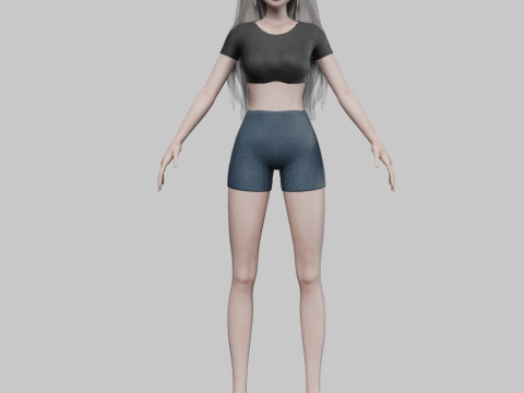 Classic cartoon girl V32584 3D 模型