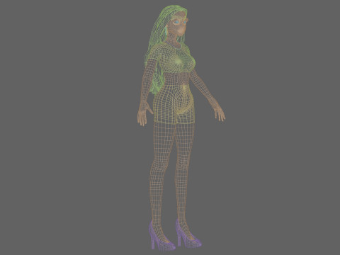 Classic cartoon girl V32584 3D 模型