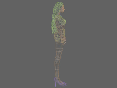 Classic cartoon girl V32584 3D 模型