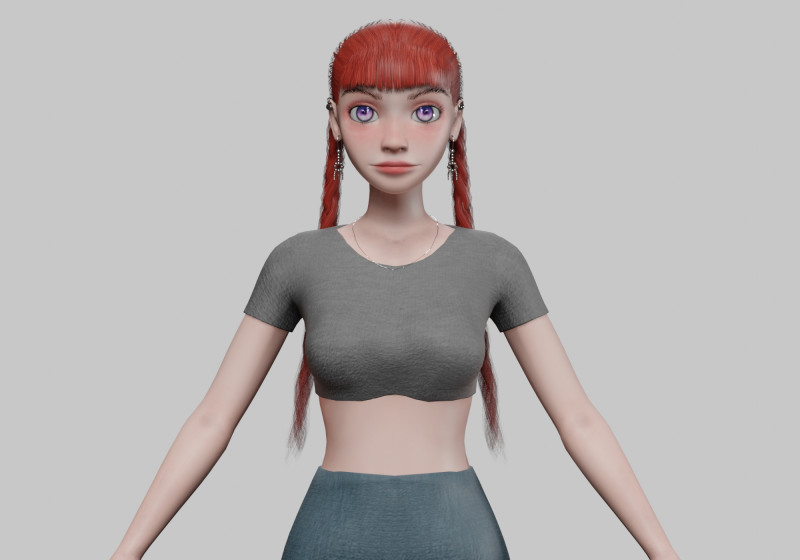 Classic pretty girl V26493 Model 3D .c4d .max .obj .3ds .fbx .stl .blend