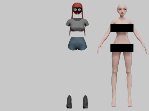 Classic pretty girl V26493 Model 3D