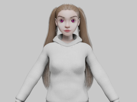 Classic young girl V26910 3D Model