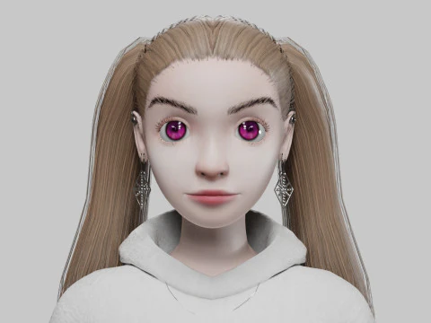 Classic young girl V26910 3D Model